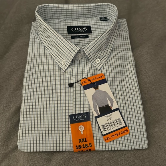 Chaps Other - Chaps XXL Blue checked button down , nwt!